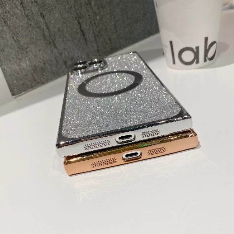 For iPhone 11 Pro Max Square Gradient Magsafe Electroplating TPU Phone Case(Silver) - iPhone 11 Pro Max Cases by buy2fix | Online Shopping UK | buy2fix