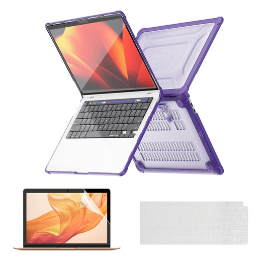 For MacBook Air 13.3 A2179/A2337 ENKAY Hat-Prince 3 in 1 Protective Bracket Case Cover Hard Shell with TPU Keyboard Film / PET Screen Protector, Version:US(Purple) - MacBook Air Cases by ENKAY | Online Shopping UK | buy2fix