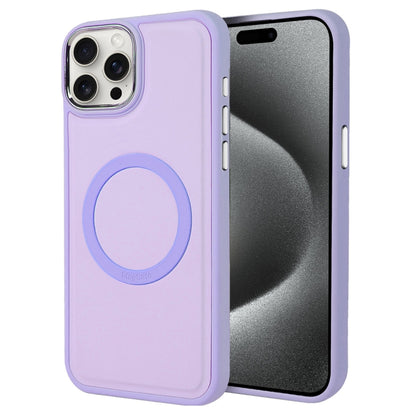 For iPhone 15 Pro Max Imitation Liquid Skin Feel Plating Magsafe Phone Case(Purple) - iPhone 15 Pro Max Cases by buy2fix | Online Shopping UK | buy2fix