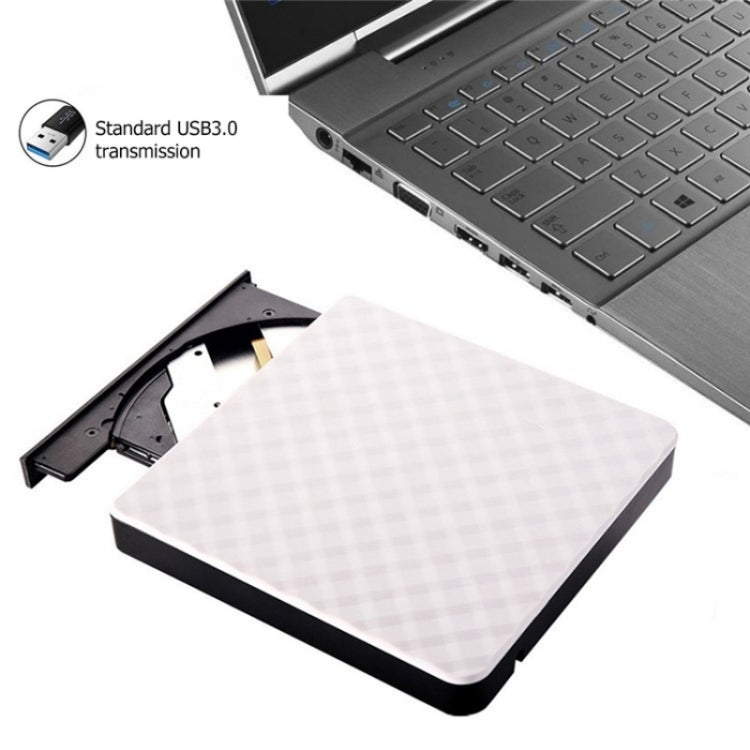 633 Rhombus Pattern USB3.0 Computer Laptop External Optical Drive Burner DVD Write(Black) - Rewritable Drive by buy2fix | Online Shopping UK | buy2fix