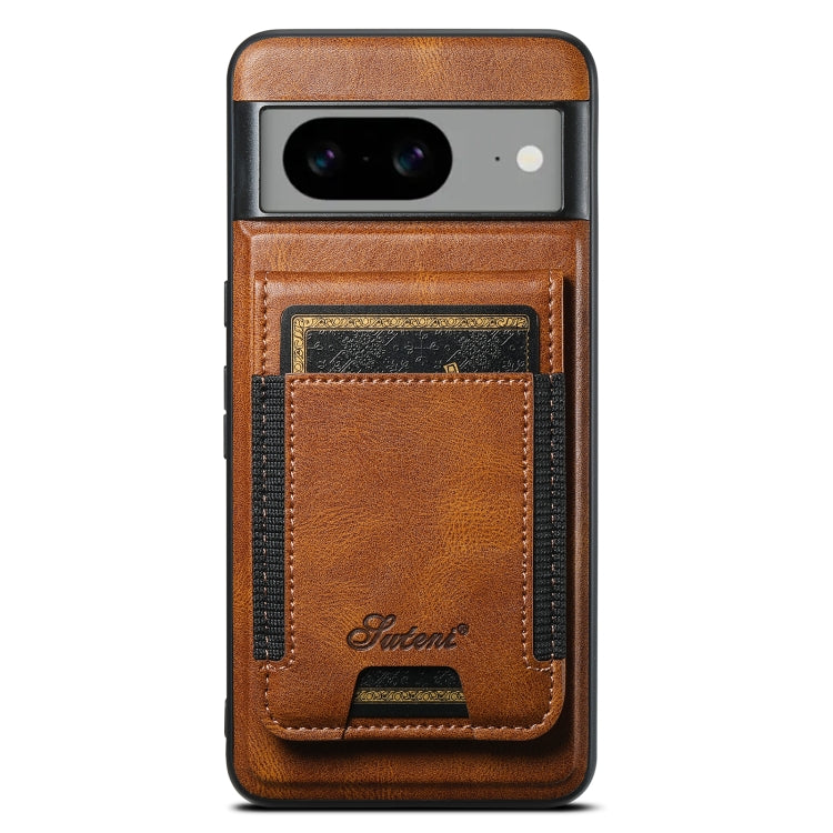 For Google Pixel 8 Pro Suteni H17 Oil Eax Leather Detachable Wallet Phone Case(Brown) - Google Cases by Suteni | Online Shopping UK | buy2fix