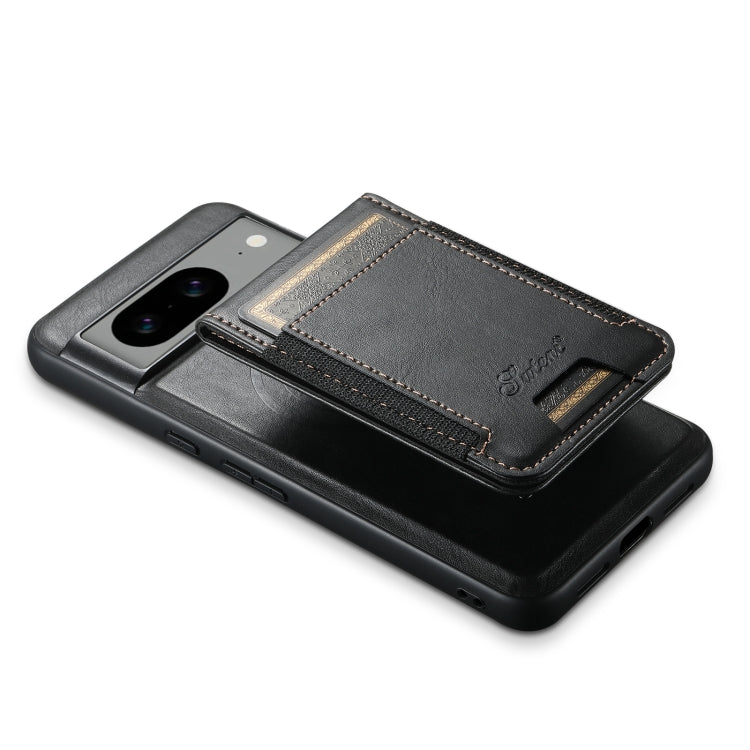 For Google Pixel 7 Pro Suteni H17 Oil Eax Leather Detachable Wallet Phone Case(Black) - Google Cases by Suteni | Online Shopping UK | buy2fix