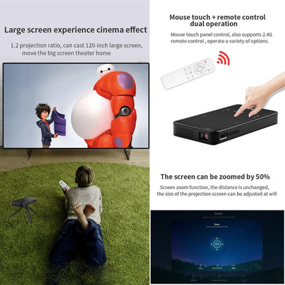S90 DLP Android 9.0 1GB+8GB 4K Mini WiFi Smart Projector, EU Plug(White) - Consumer Electronics by buy2fix | Online Shopping UK | buy2fix
