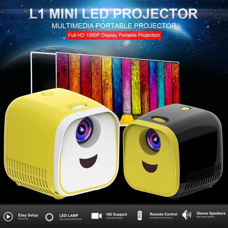 L1 Children Projector Mini LED Portable Home Speaker Projector, UK Plug(Black) - Consumer Electronics by buy2fix | Online Shopping UK | buy2fix