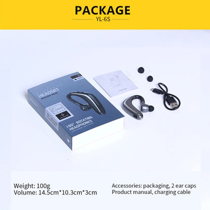 YL-6S Wireless Bluetooth Earphone Sealed In-ear Earbuds 180 Degree Freely Rotating Earpiece(Gray) - Bluetooth Earphone by buy2fix | Online Shopping UK | buy2fix