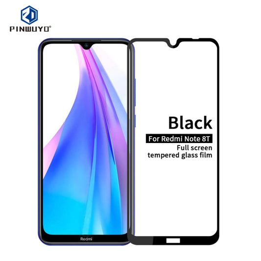 For Xiaomi RedMi Note 8T PINWUYO 9H 2.5D Full Screen Tempered Glass Film(Black) -  by PINWUYO | Online Shopping UK | buy2fix