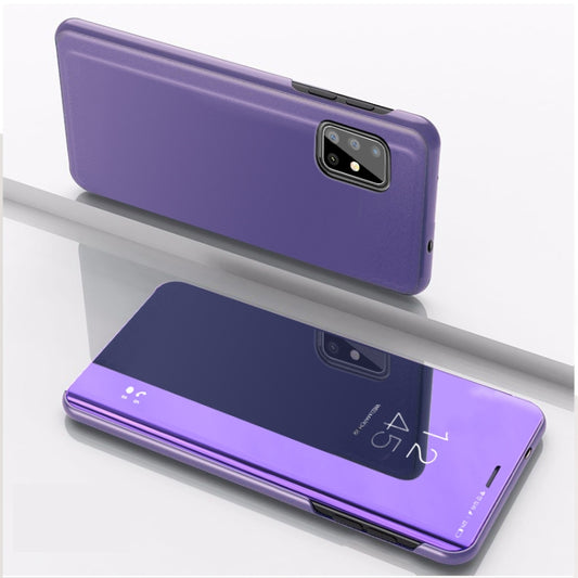 For Galaxy M60S / A81 / Note 10 Lite Plated Mirror Horizontal Flip Leather Case with Holder(Purple Blue) - Samsung Accessories by buy2fix | Online Shopping UK | buy2fix