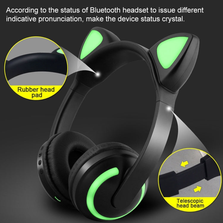 ZW19 LED 7 Colors light Bluetooth Stereo Wireless Headphones Cat Ear Flashing Glowing  Gaming Headset Earphone(Rabbit Girl) - Headset & Headphone by buy2fix | Online Shopping UK | buy2fix