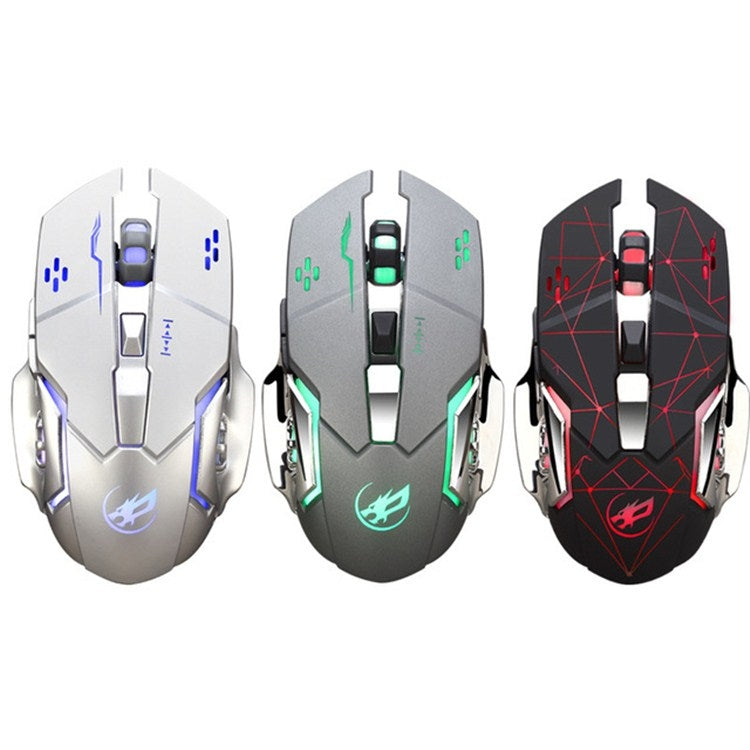 WARWOLF  Q8 Wireless Rechargeable Mouse Glowing Gaming Mouse(Black) - Wireless Mice by buy2fix | Online Shopping UK | buy2fix