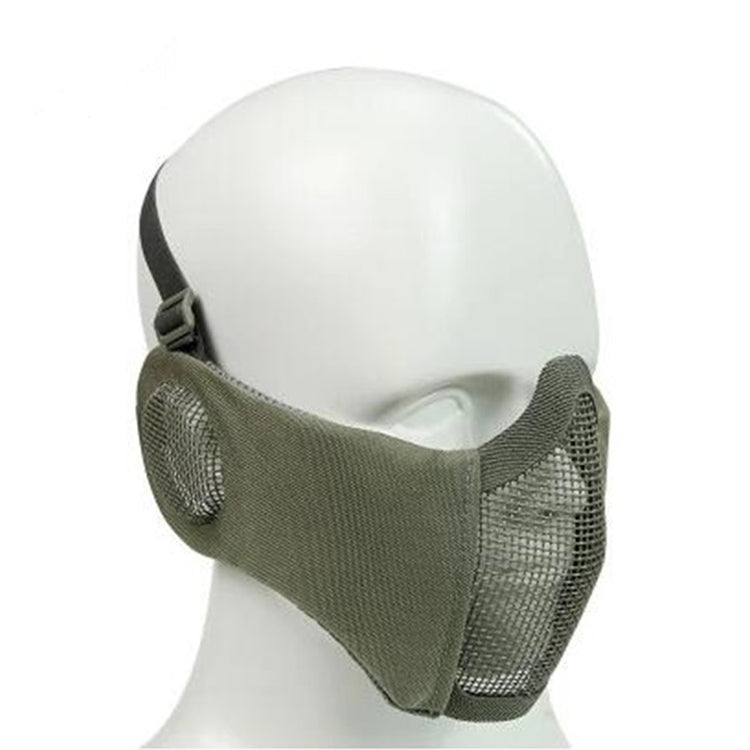 WoSporT Half Face Metal Net Field  Ear Protection Outdoor Cycling Steel Mask(Grey) - Protective Helmet & Masks by buy2fix | Online Shopping UK | buy2fix