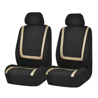 Universal Car Seat Cover Polyester Fabric Automobile Seat Covers Car Seat Cover Vehicle Seat Protector Interior Accessories 4pcs Set Beige - Seat Accessories by buy2fix | Online Shopping UK | buy2fix