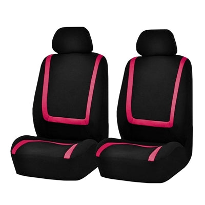 Universal Car Seat Cover Polyester Fabric Automobile Seat Covers Car Seat Cover Vehicle Seat Protector Interior Accessories 4pcs Set Pink - Seat Accessories by buy2fix | Online Shopping UK | buy2fix