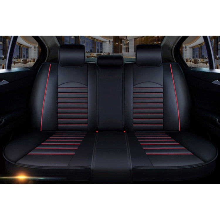 Universal PU Leather Car Seat Cover Black Red - Seat Accessories by buy2fix | Online Shopping UK | buy2fix