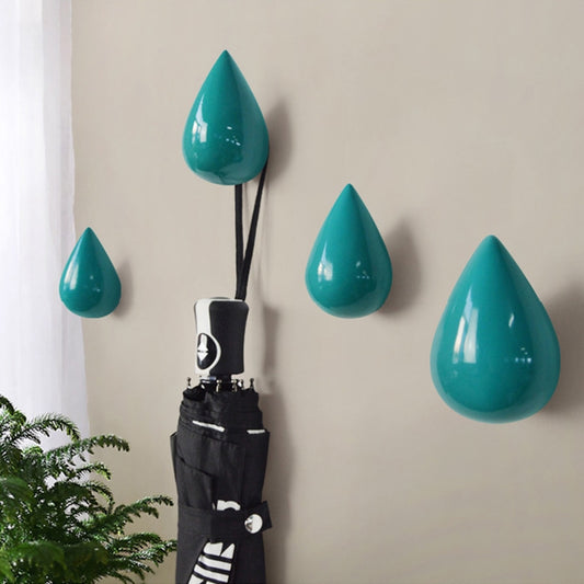 Creative Water Droplets Wall Hooks Home Decoration Resin Mural 3D Coat Hook Single Hooks Wall Hanger, Size:Small Size(Green) - Home & Garden by buy2fix | Online Shopping UK | buy2fix