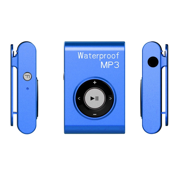 C26 IPX8 Waterproof Swimming Diving Sports MP3 Music Player with Clip & Earphone, Support FM, Memory:8GB(Blue) - Consumer Electronics by buy2fix | Online Shopping UK | buy2fix