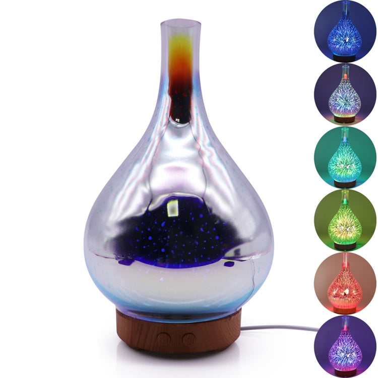 STB-XB10 3D Fireworks 7 Colors LED Night Light Air Humidifier Aroma Essential Oil Diffuser Mist Maker, Plug Type:EU Plug(Light Wood Grain) - Home & Garden by buy2fix | Online Shopping UK | buy2fix