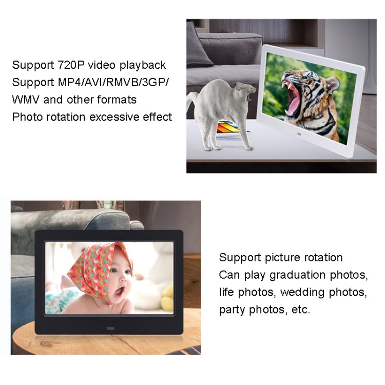 DPF-706 7 inch Digital Photo Frame LED Wall Mounted Advertising Machine, Plug:EU Plug(White) - Consumer Electronics by buy2fix | Online Shopping UK | buy2fix