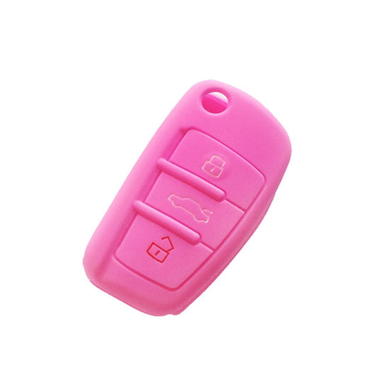 2 PCS Car Key Cover Silicone Flip Key Remote Holder Case Cover for Audi Q3 A3 A1(Pink) - Car Key Cases by buy2fix | Online Shopping UK | buy2fix