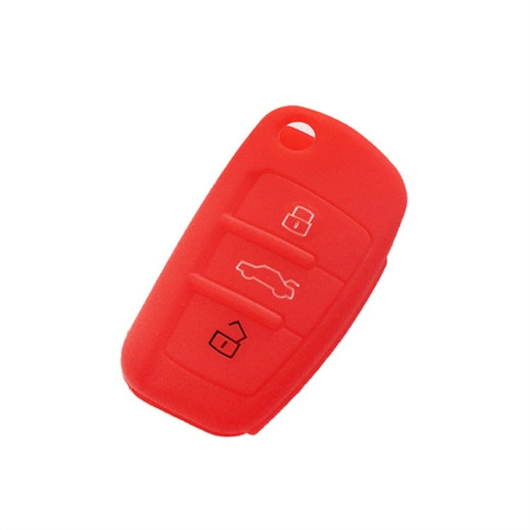 2 PCS Car Key Cover Silicone Flip Key Remote Holder Case Cover for Audi Q3 A3 A1(Red) - Car Key Cases by buy2fix | Online Shopping UK | buy2fix