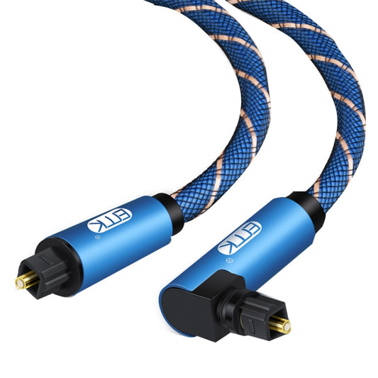 EMK 90 Degree Swivel Adjustable Right Angled 360 Degrees Rotatable Plug Nylon Woven Mesh Optical Audio Cable, Cable Length:3m(Blue) - Audio Optical Cables by EMK | Online Shopping UK | buy2fix