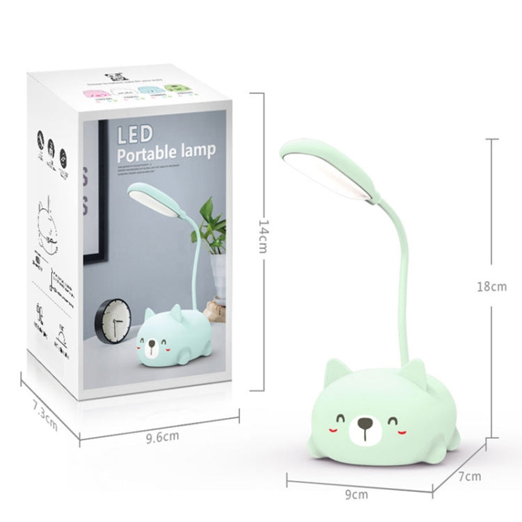 Cartoon Cat Design LED Eye Protection Reading Lamp USB Rechargeable Desk Lamp(Blue) -  by buy2fix | Online Shopping UK | buy2fix