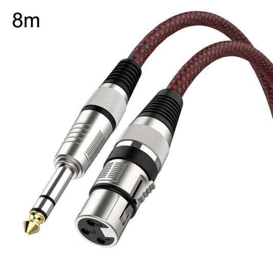 8m Red and Black Net TRS 6.35mm Male To Caron Female Microphone XLR Balance Cable -  by buy2fix | Online Shopping UK | buy2fix