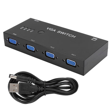 VGA Switcher with Four Inputs and One Output Computer VGA Video Converter - VGA Converter by buy2fix | Online Shopping UK | buy2fix