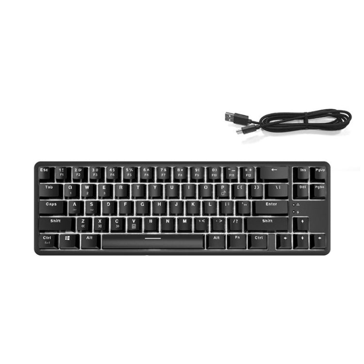 Ajazz K680T Mini USB Wired Dual-mode Charging 68-keys Laptop Bluetooth Mechanical Keyboard, Cable Length: 1.6m, Style:Green Shaft(Black) - Wired Keyboard by Ajazz | Online Shopping UK | buy2fix