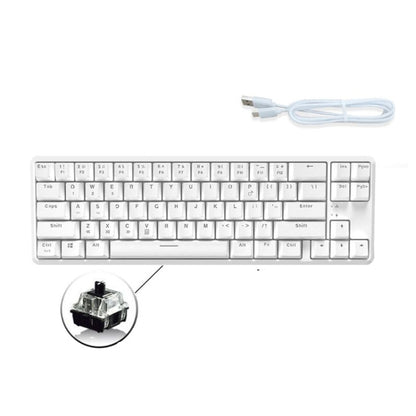 Ajazz K680T Mini USB Wired Dual-mode Charging 68-keys Laptop Bluetooth Mechanical Keyboard, Cable Length: 1.6m, Style:Black Shaft(White) - Wired Keyboard by Ajazz | Online Shopping UK | buy2fix