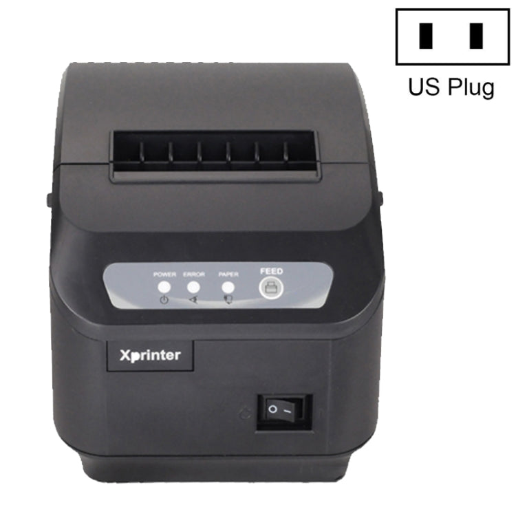 Xprinter XP-Q200II Thermal Small Receipt Printer Catering And Kitchen Receipt Printer 80mm Cutter, Interface Type:USB COM Interface(US Plug) - Printer by Xprinter | Online Shopping UK | buy2fix