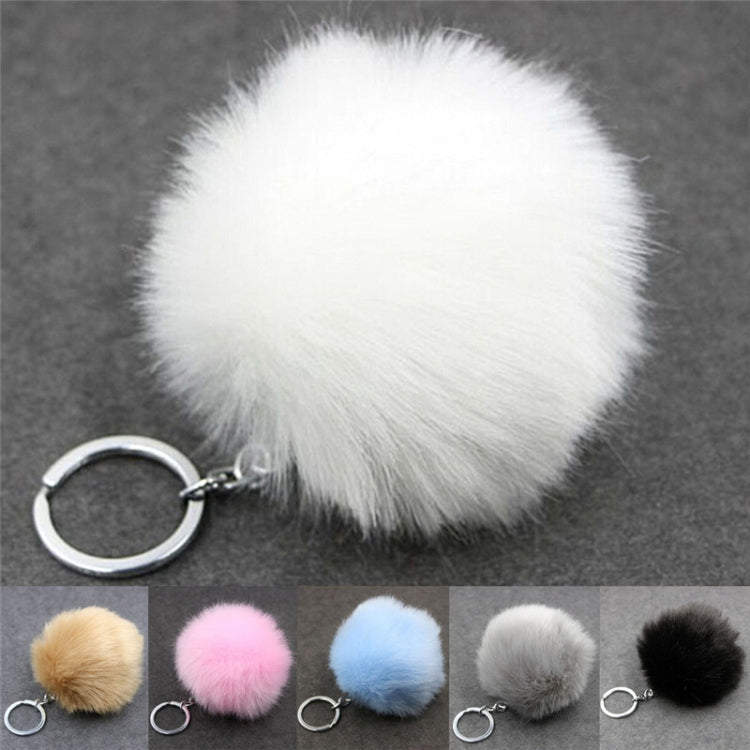 Simple Key Chain Fur Ball Pompon Keychain Pompom Artificial Rabbit Fur Animal Keychains for Woman Car Bag Key Rings(purple) - Key Rings by buy2fix | Online Shopping UK | buy2fix