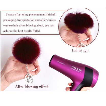 Simple Key Chain Fur Ball Pompon Keychain Pompom Artificial Rabbit Fur Animal Keychains for Woman Car Bag Key Rings(magenta) - Key Rings by KOOROL | Online Shopping UK | buy2fix