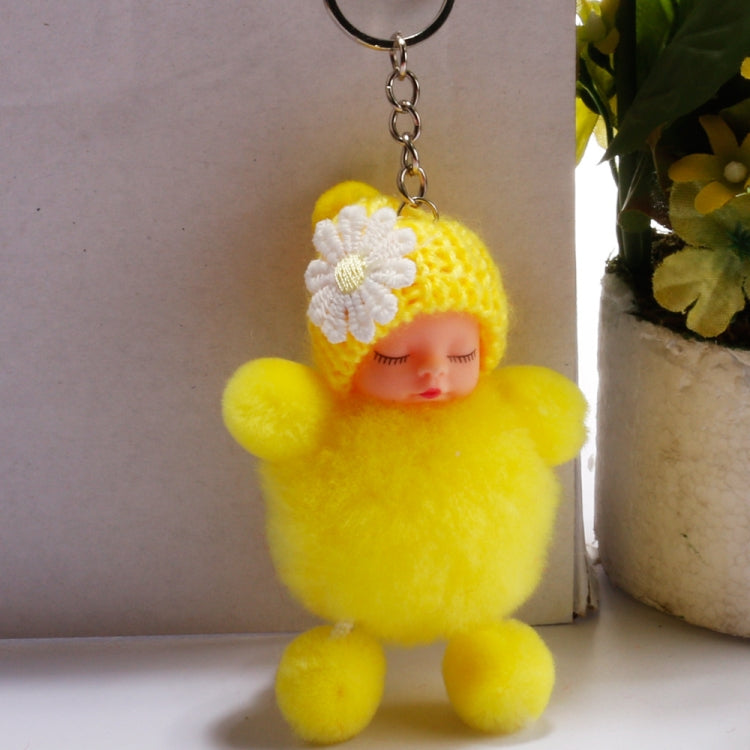 Sleeping Baby Doll Ball Key Chain Car Keyring Holder Bag Pendant Charm Keychain(Yellow) - Key Rings by buy2fix | Online Shopping UK | buy2fix