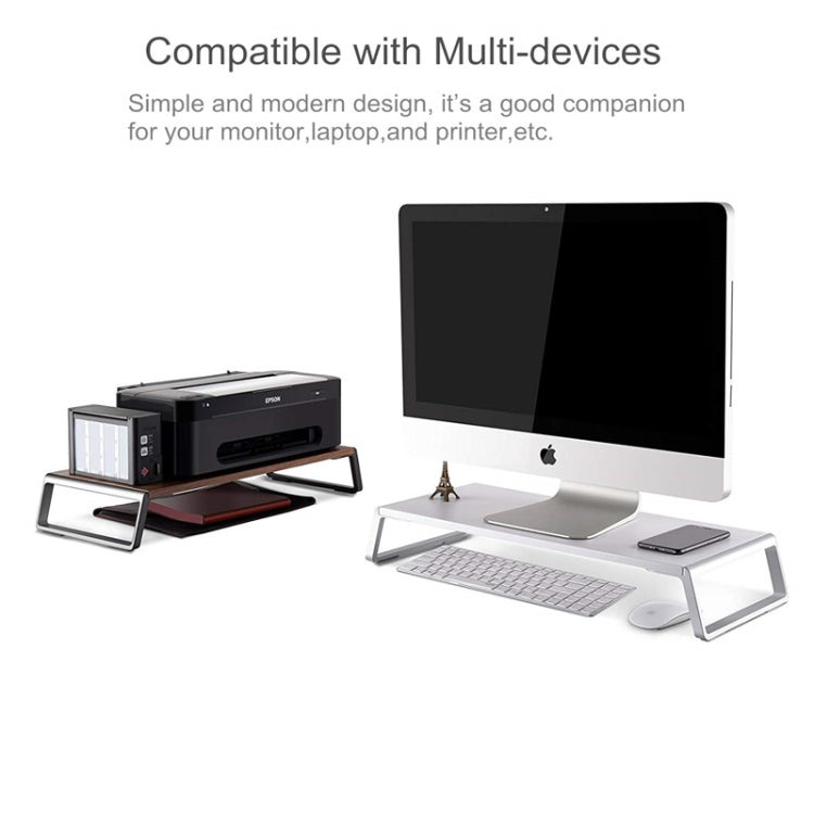 Monitor Stand Riser with Metal Feet for iMac MacBook LCD Display Printer, Lapdesk Tabletop Organizer Sturdy Platform Save Space(Black) - Computer & Networking by buy2fix | Online Shopping UK | buy2fix