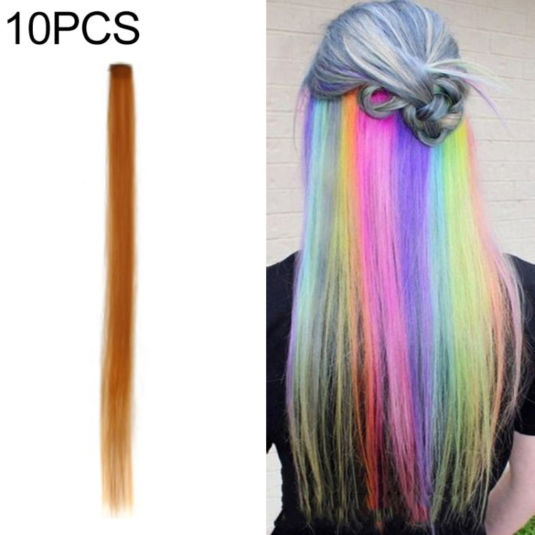 10 PCS Chemical Fiber Wig One-Step Gradient Color Single Card Wig, Stretched Length:24inches(45#) - Wigs by Alileader | Online Shopping UK | buy2fix