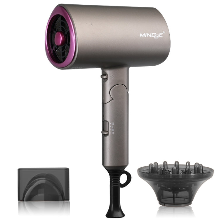 Mingge T1 T Style 1800W High-power Cold Hot Air Wind Fast Drying Folding Hair Dryer, Plug Type:UK Plug(Gray) - Home & Garden by buy2fix | Online Shopping UK | buy2fix