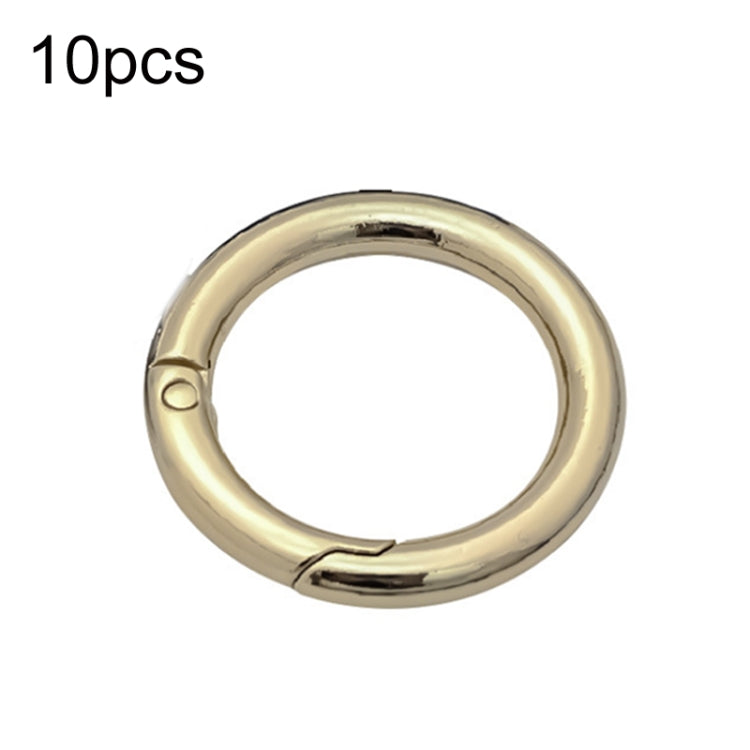 10pcs Zinc Alloy Spring Ring Metal Open Bag Webbing Keychain, Size:Half-inch Light Gold - In Car by buy2fix | Online Shopping UK | buy2fix