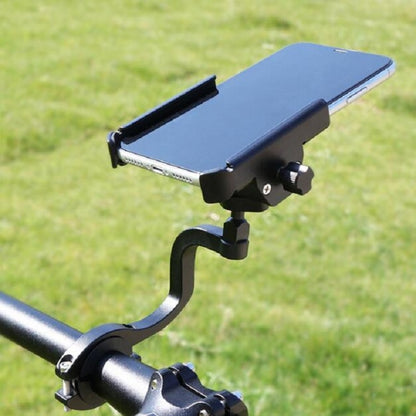 CYCLINGBOX Aluminum Alloy Mobile Phone Holder Bicycle Riding Takeaway Rotatable Metal Mobile Phone Bracket, Style:Heightened Handlebar Installation(Titanium) - Holders by CYCLINGBOX | Online Shopping UK | buy2fix