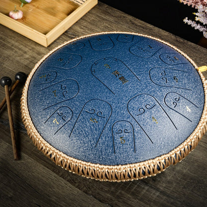 15-Tone Ethereal Drum 14-Inch Steel Tongue Drum Hollow Drum Sanskrit Drummer Disc(Navy Blue) - Percussion Instruments by buy2fix | Online Shopping UK | buy2fix