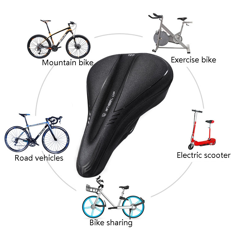 Wheel Up Bicycle Silicone Cushion Cover Mountain Bike Thickening GEL Saddle Cover Riding Equipment(Large) - Outdoor & Sports by Wheel UP | Online Shopping UK | buy2fix