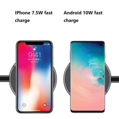 K8 10W Universal Aluminum Alloy Mobile Phone Wireless Charger, Specification:with 1m Cable(Black) - Wireless Charger by buy2fix | Online Shopping UK | buy2fix