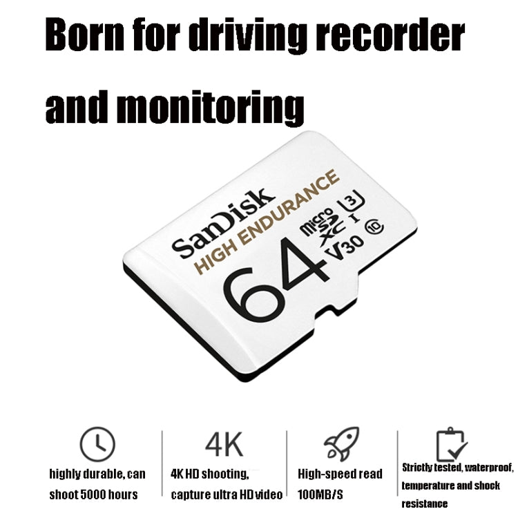 SanDisk U3 Driving Recorder Monitors High-Speed SD Card Mobile Phone TF Card Memory Card, Capacity: 64GB - Micro SD Card by SanDisk | Online Shopping UK | buy2fix