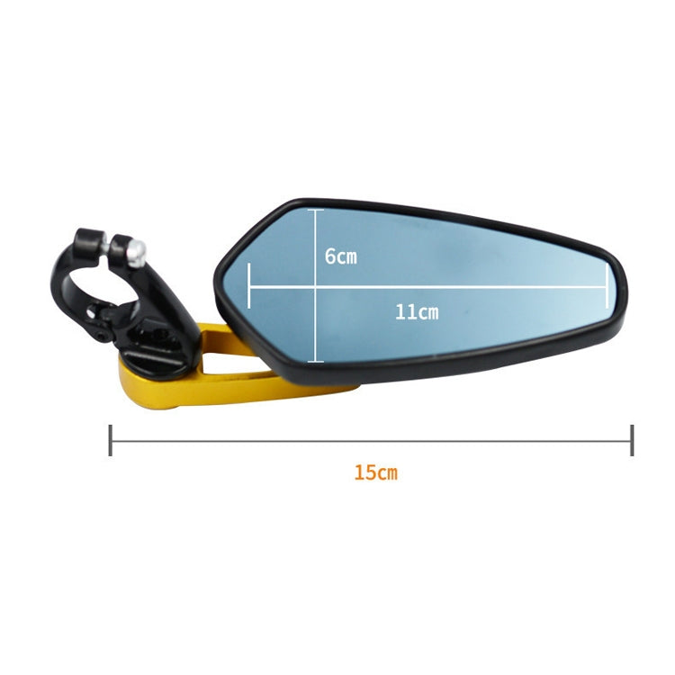 Electric Bike Motorcycle Modified Reversing Retro Rearview Handle Mirror All Aluminum Reflective Rearview Mirror(Blue) - Side Mirrors by buy2fix | Online Shopping UK | buy2fix