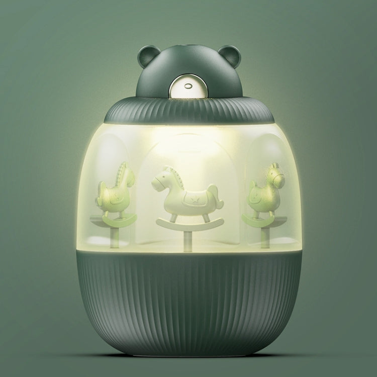 MJ010 USB Air Humidifier Home Small Bedroom Desktop Carousel Air Humidifier with Music Box, Product specifications: Battery Type(Green) - Home & Garden by buy2fix | Online Shopping UK | buy2fix