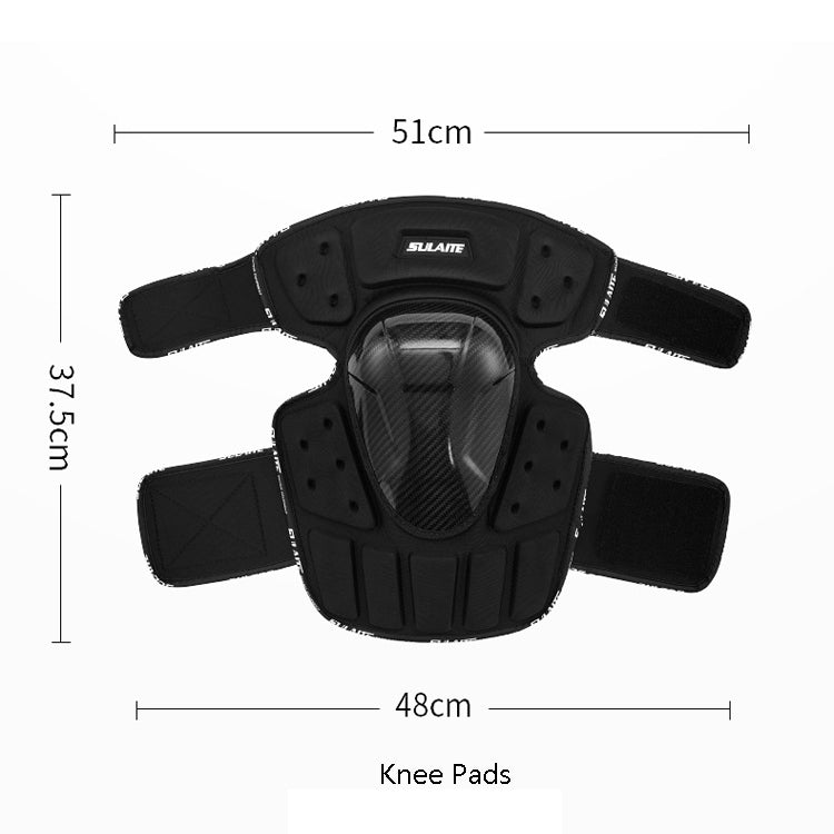 SULAITE Off-Road Motorcycle Windproof Warmth Drop-Proof Breathable Carbon Fiber Protective Gear, Specification: Knee Pads+Elbow Pads - Protective Gear by SULAITE | Online Shopping UK | buy2fix