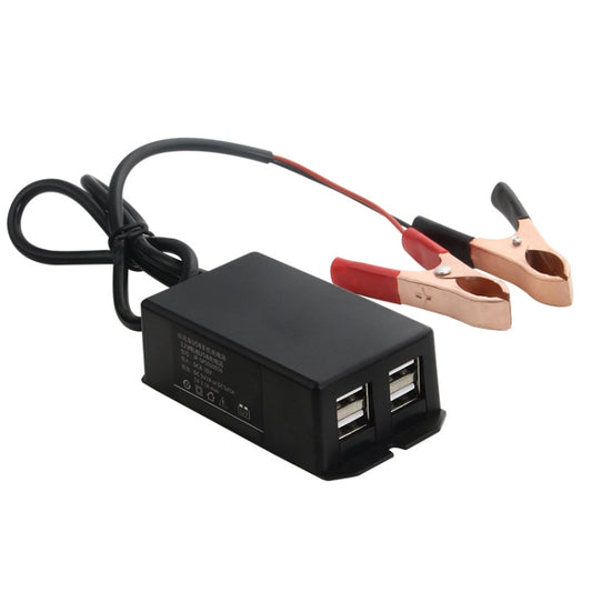 2 PCS 12/24V 4 USB Interface Motorcycle Car Mobile Phone Charger - In Car by buy2fix | Online Shopping UK | buy2fix