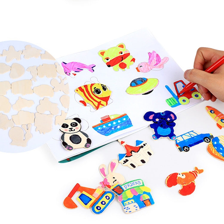 Wooden Painting Template Toy Kit Baby Graffiti Learning Drawing Tools - Drawing Toys by buy2fix | Online Shopping UK | buy2fix