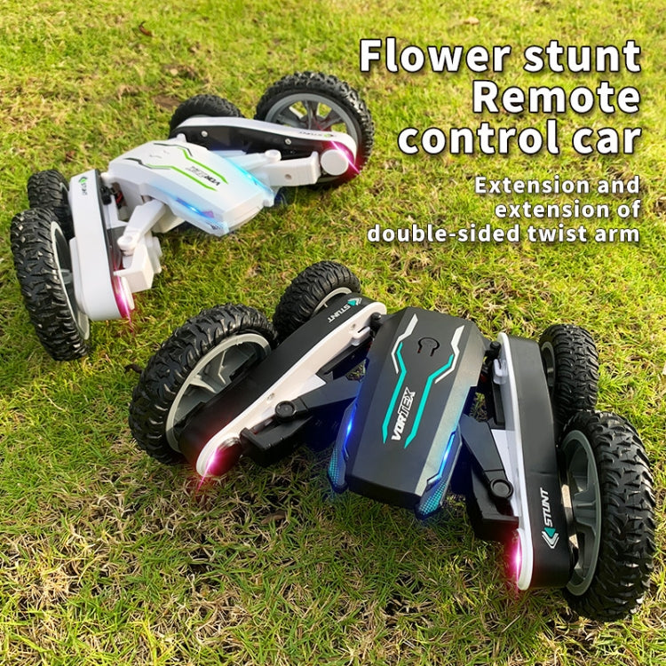 1:24 2.4G Flowering Stunt Car RC Double Deformation Remote Control Car Twisting Rotating Toy Car(Black) - RC Cars by buy2fix | Online Shopping UK | buy2fix