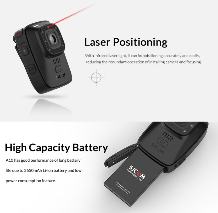 SJCAM A10 1080P HD Novatek 96658 Wearable Infrared 2056mAh Night Vision IPX6 Waterproof Action Camera - DJI & GoPro Accessories by SJCAM | Online Shopping UK | buy2fix