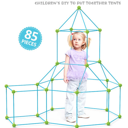 85 in 1 DIY Tent Toy Assembling Play House DIY Children Tent Building Toy( Round-Blue) - Toy Sports by buy2fix | Online Shopping UK | buy2fix